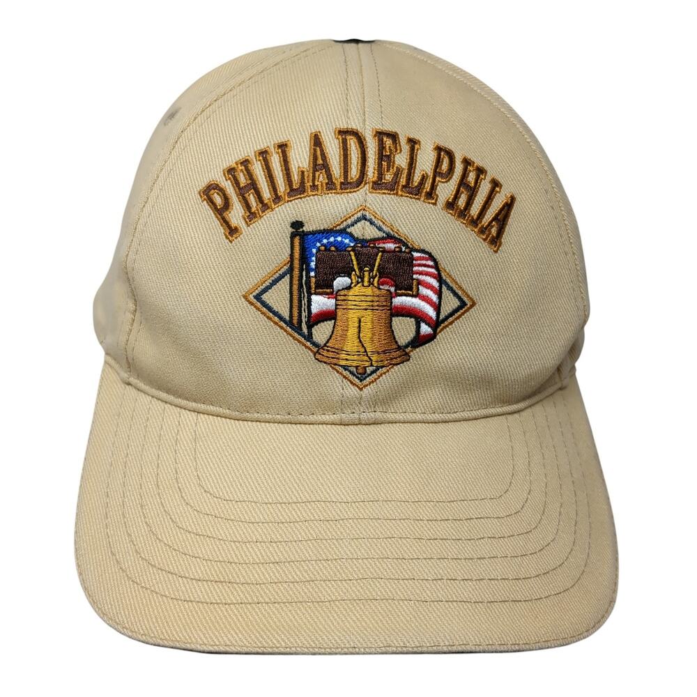 Philadelphia Slideback Baseball Cap Beige One Size Adjustable Embroidered